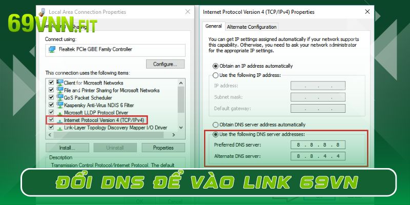 Đổi DNS để link vào 69VN không bị chặn mới nhất